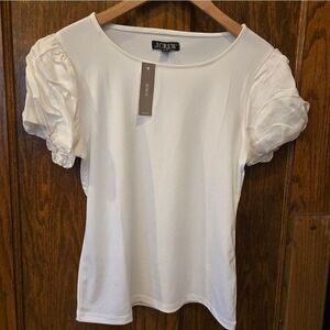 J. Crew Cream Ruffled Short Sleeve Blouse NWT Xsmall